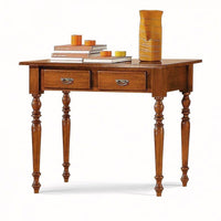 Scrivania 2 cassetti classica tinta noce tornita 105x55x78 - Mobili 2G