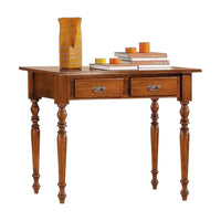 Scrivania 2 cassetti classica tinta noce tornita 105x55x78 - Mobili 2G