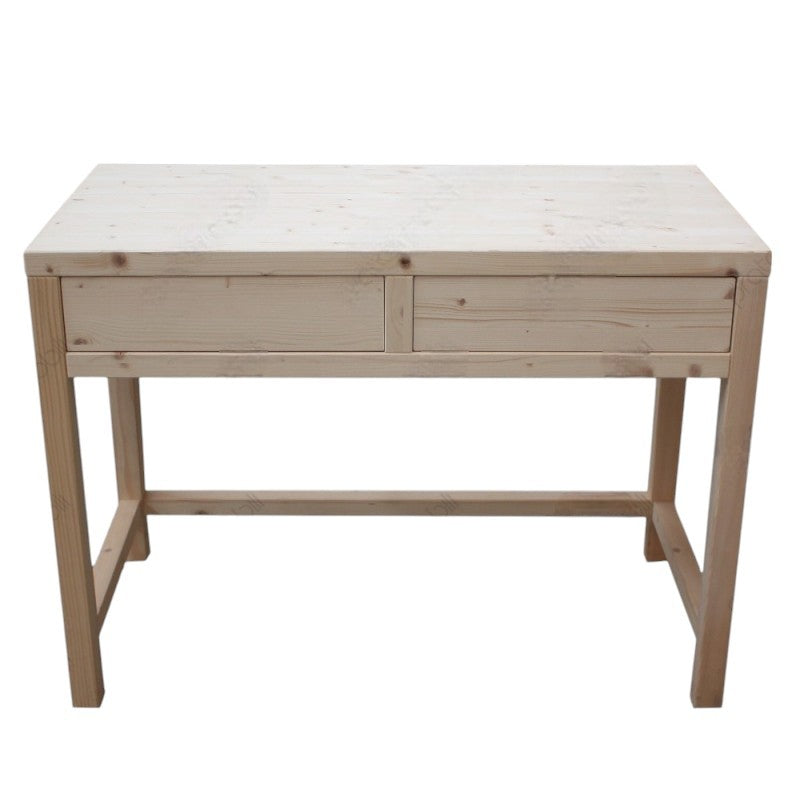 Scrivania 2 cassetti in legno massello abete grezzo l.110 p.55 h.80 - Mobili 2G