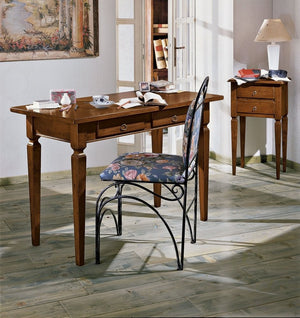 Scrivania 2 cassetti in legno massello grezzo l.120 p.58 h.79 (549) - Mobili 2G