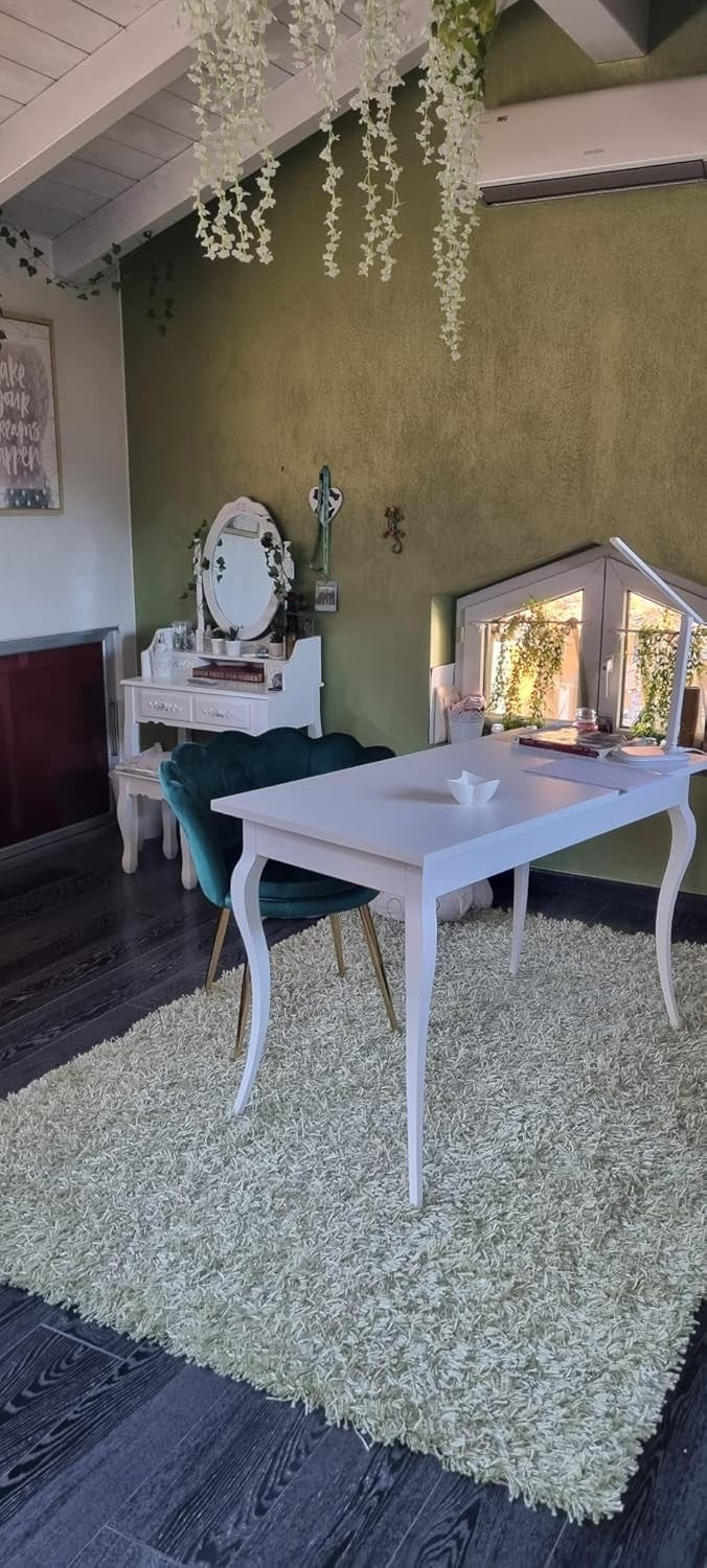 Scrivania 2 cassetti legno bianco arte povera 120x60x78 (1304) - Mobili 2G