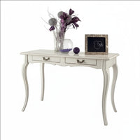 Scrivania 2 cassetti legno bianco shabby 120x60x77 - Mobili 2G