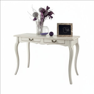 Scrivania 2 cassetti legno bianco shabby 120x60x77 - Mobili 2G