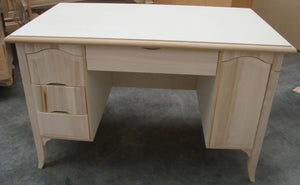 Scrivania 3 cassetti 1 porta arte povera grezzo 130x75x80 (2129) - Mobili 2G