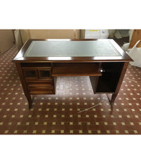 Scrivania 4 cassetti in legno arte povera tinta noce 130x74x81 (203) - Mobili 2G