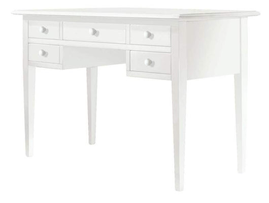 Scrivania 5 cassetti in legno arte povera bianco 105x56x81