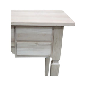 Scrivania 5 cassetti in legno massello grezzo l.120 p.57 h.80 (5014) - Mobili 2G