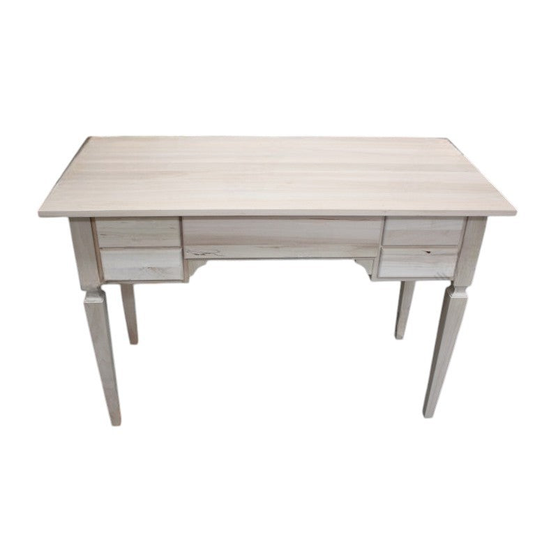 Scrivania 5 cassetti in legno massello grezzo l.120 p.57 h.80 (5014) - Mobili 2G