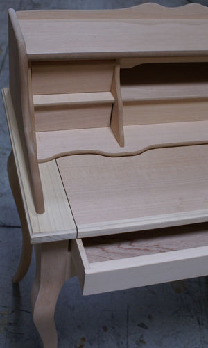 Scrivania 6 cassetti con tiretto legno grezzo 78x50x96 - Mobili 2G