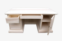 Scrivania 7 cassetti 1 porta legno tinta noce 185x80x80 - Mobili 2G