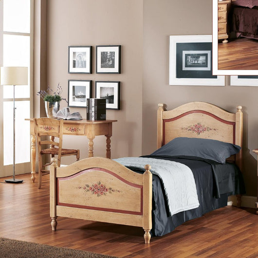  scrivania arte povera 2 cassetti legno shabby avorio rosso 105x55x80 (1426) - Mobili 2G