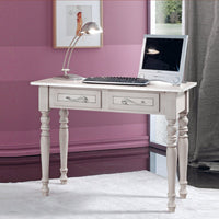 Scrivania arte povera 2 cassetti shabby grigio tortora 105x55x80 (1466) - Mobili 2G