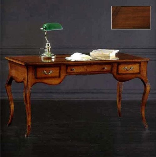 Scrivania arte povera 3 cassetti in legno tinta noce 150x75x80 - Mobili 2G