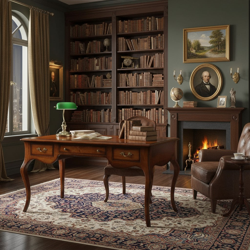 Scrivania arte povera 3 cassetti in legno tinta noce 150x75x80 - Mobili 2G