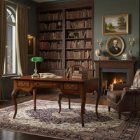 Scrivania arte povera 3 cassetti in legno tinta noce 150x75x80 - Mobili 2G