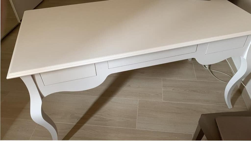 Scrivania arte povera 3 cassetti legno bianco 130x75x80 (1354) - Mobili 2G