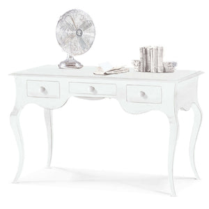 Scrivania arte povera 3 cassetti legno bianco 130x75x80 (1354) - Mobili 2G