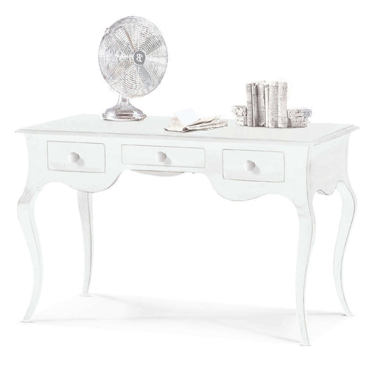 Scrivania arte povera 3 cassetti legno bianco 130x75x80 (1354) - Mobili 2G