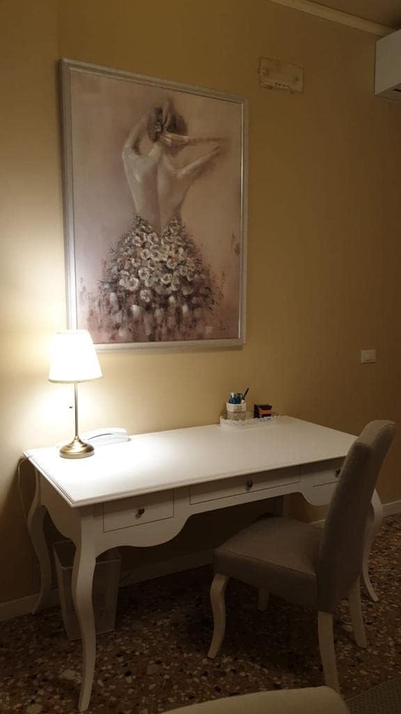 Scrivania arte povera 3 cassetti legno bianco 150x75x80 (1353) - Mobili 2G