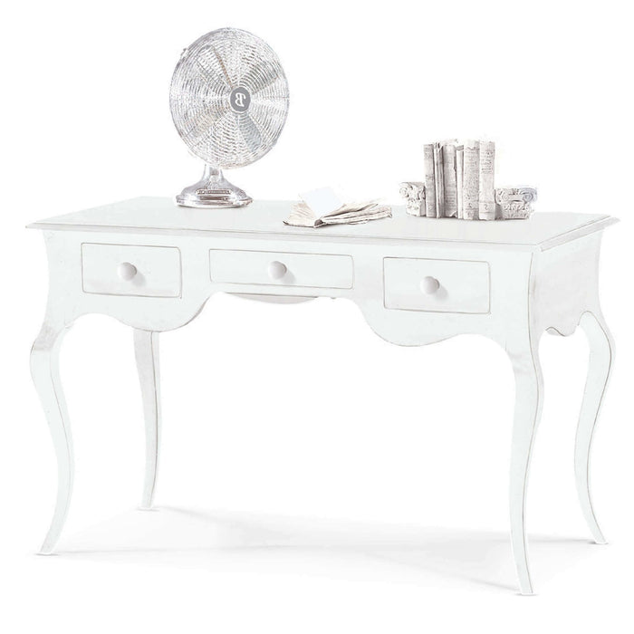 Scrivania arte povera 3 cassetti legno bianco 150x75x80 (1353) - Mobili 2G