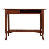 Scrivania arte povera in legno 1 cassetto tinta noce 105x60x78