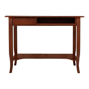 Scrivania arte povera in legno 1 cassetto tinta noce 105x60x78