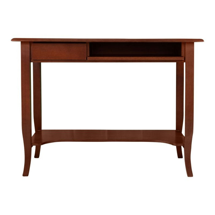 Scrivania arte povera in legno 1 cassetto tinta noce 105x60x78