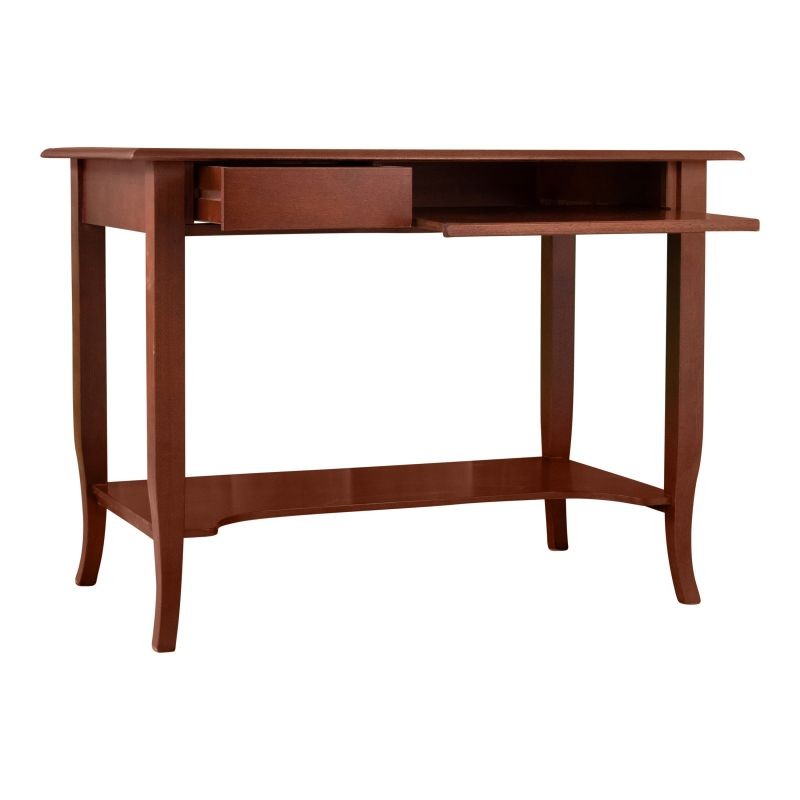 Scrivania arte povera in legno 1 cassetto tinta noce 105x60x78