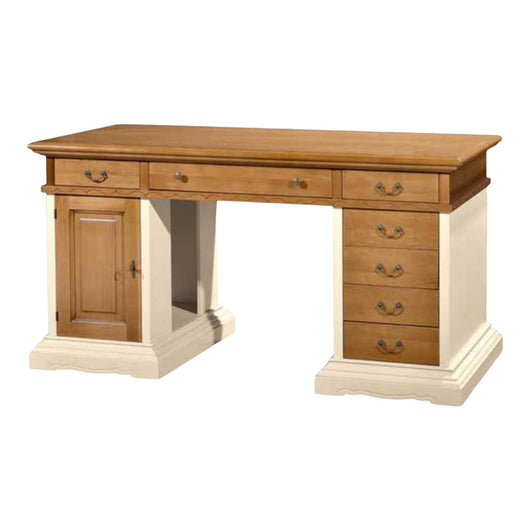 Scrivania arte povera legno avorio noce grano l.160 p.80 h.85