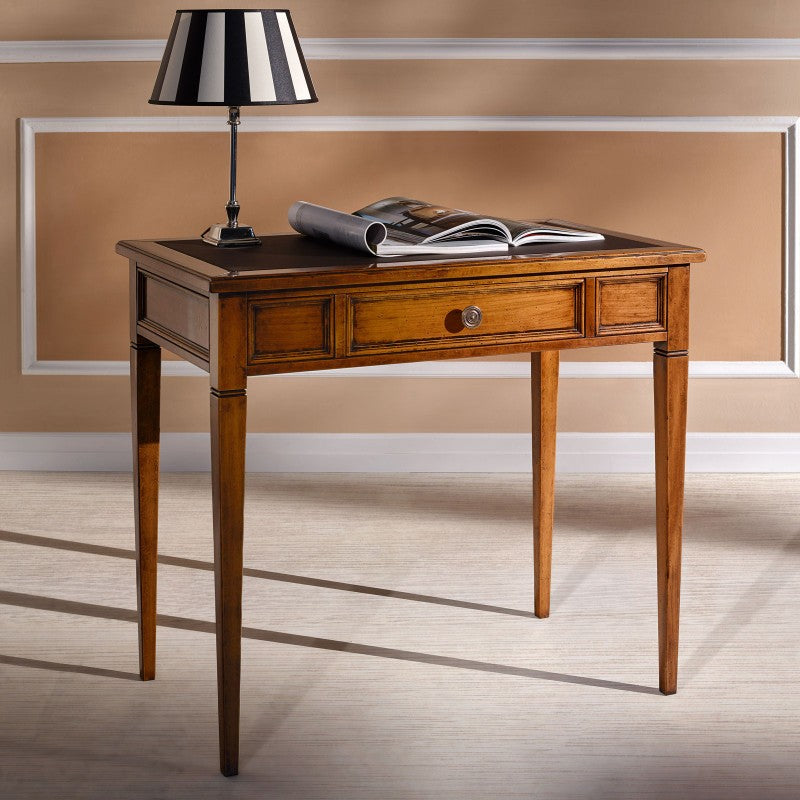 Scrivania classica 1 cassetto 1 tiretto legno bassano 90x53x80 - Mobili 2G