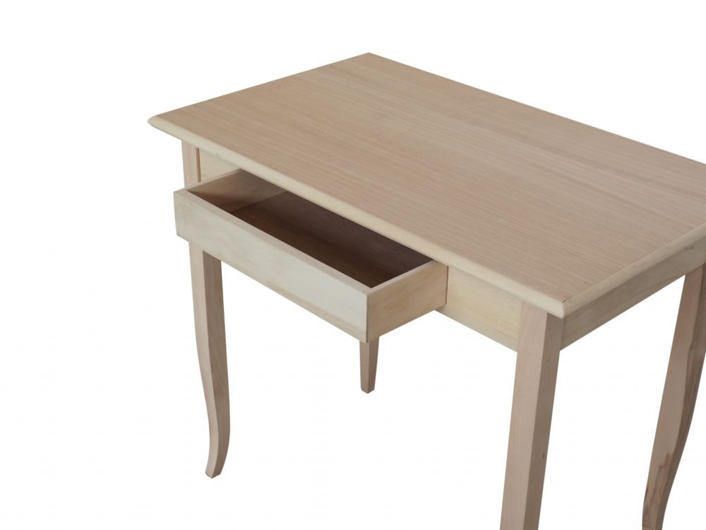Scrivania classica 1 cassetto in legno grezzo 90x50x78 - Mobili 2G