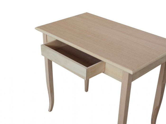 Scrivania classica 1 cassetto in legno grezzo 90x50x78 - Mobili 2G