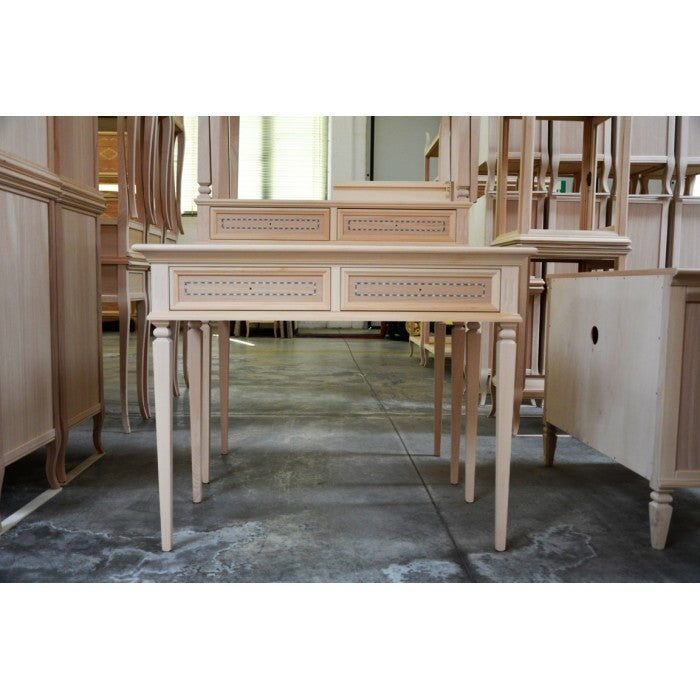 Scrivania classica 2 cassetti in legno grezzo 100x54x80 - Mobili 2G