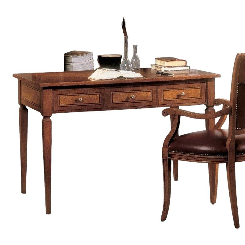 Scrivania classica 3 cassetti 2 tiretti legno bassano 120x70x80 - Mobili 2G