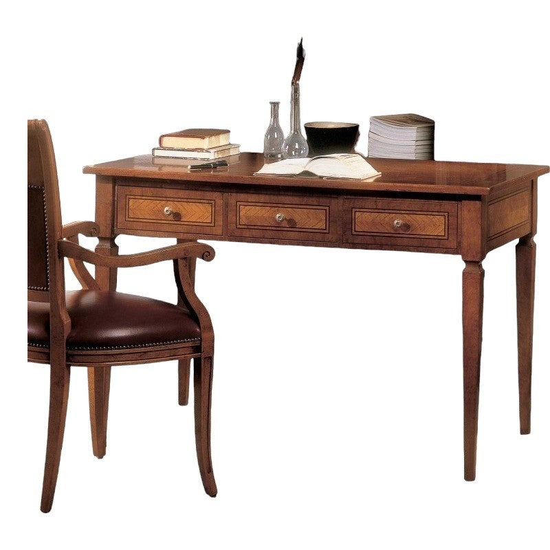 Scrivania classica 3 cassetti 2 tiretti legno bassano 120x70x80 - Mobili 2G