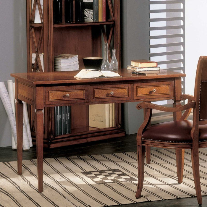 Scrivania classica 3 cassetti 2 tiretti legno bassano 120x70x80 - Mobili 2G