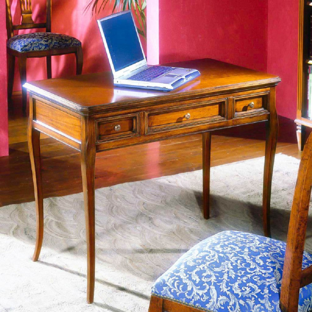 Scrivania classica 3 cassetti in legno bassano 100x55x80 - Mobili 2G