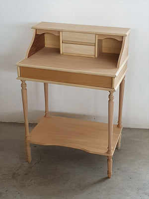 Scrivania classica 3 cassetti in legno grezzo 70x42x88 - Mobili 2G