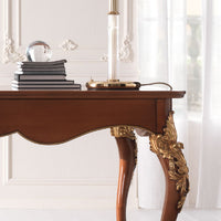 Scrivania classica 3 cassetti in legno tinta noce l.181 p.91 h.81 - Mobili 2G