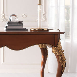 Scrivania classica 3 cassetti in legno tinta noce l.181 p.91 h.81 - Mobili 2G