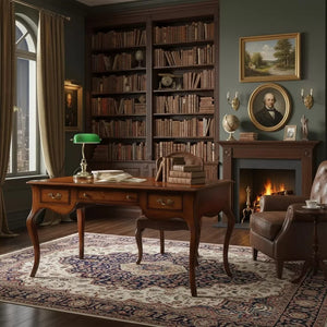 Scrivania classica 3 cassetti legno tinta noce 130x75x80 - Mobili 2G