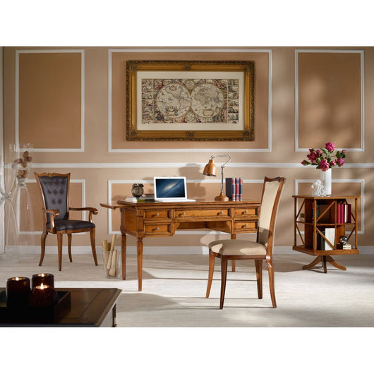 Scrivania classica 5 cassetti 2 tiretti in legno elite 130x70x78 - Mobili 2G