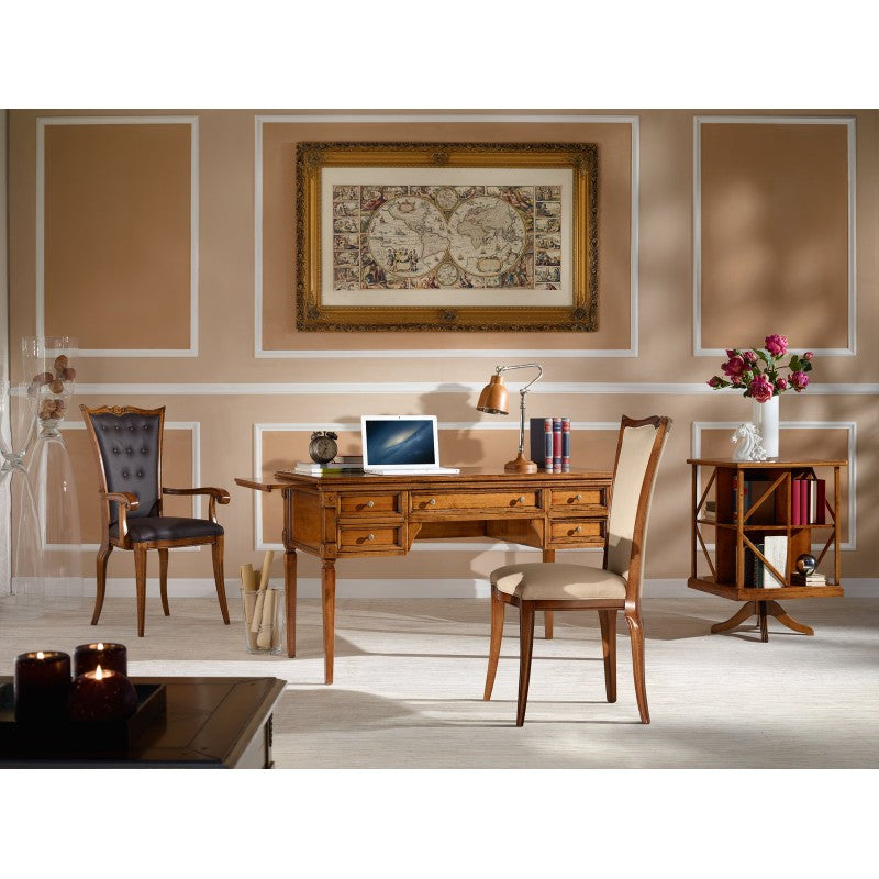 Scrivania classica 5 cassetti 2 tiretti in legno elite 130x70x78 - Mobili 2G