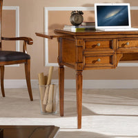 Scrivania classica 5 cassetti 2 tiretti in legno elite 130x70x78 - Mobili 2G