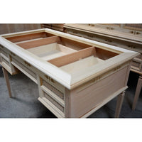 Scrivania classica 5 cassetti in legno grezzo 130x70x80 - Mobili 2G