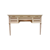 Scrivania classica 5 cassetti in legno grezzo 130x70x80 - Mobili 2G