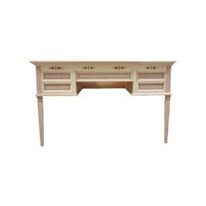 Scrivania classica 5 cassetti in legno grezzo 130x70x80 - Mobili 2G