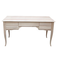 Scrivania classica 5 cassetti in legno massello grezzo 135x65x81 (3100) - Mobili 2G