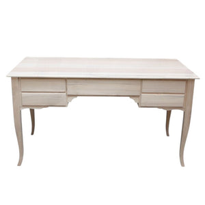 Scrivania classica 5 cassetti in legno massello grezzo 135x65x81 (3100) - Mobili 2G