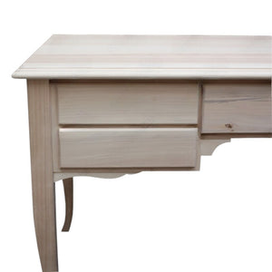 Scrivania classica 5 cassetti in legno massello grezzo 135x65x81 (3100) - Mobili 2G